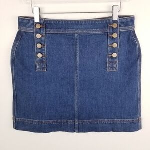 Loft Outlet Button Front Denim Jean Skirt NWT